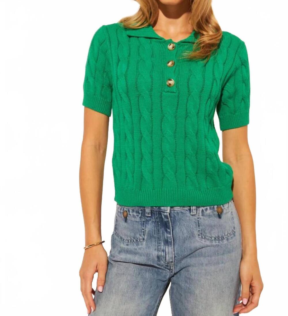 NEW JOHN + JENN timmy knit top in shamrock